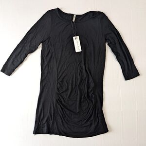 Mother Bee Maternity 3/4 Sleeve Black Top Size Small NWT